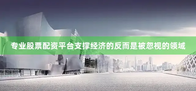 专业股票配资平台支撑经济的反而是被忽视的领域