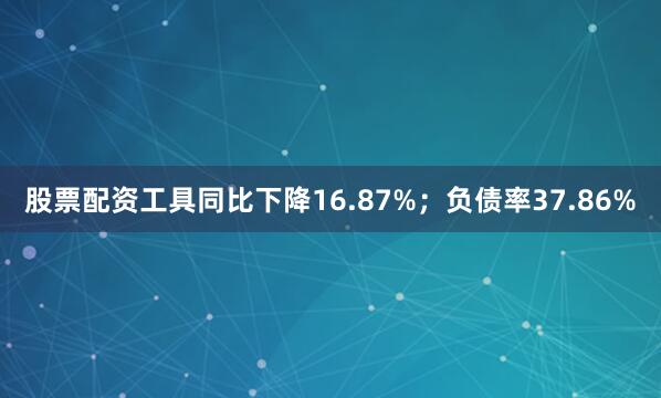 股票配资工具同比下降16.87%；负债率37.86%